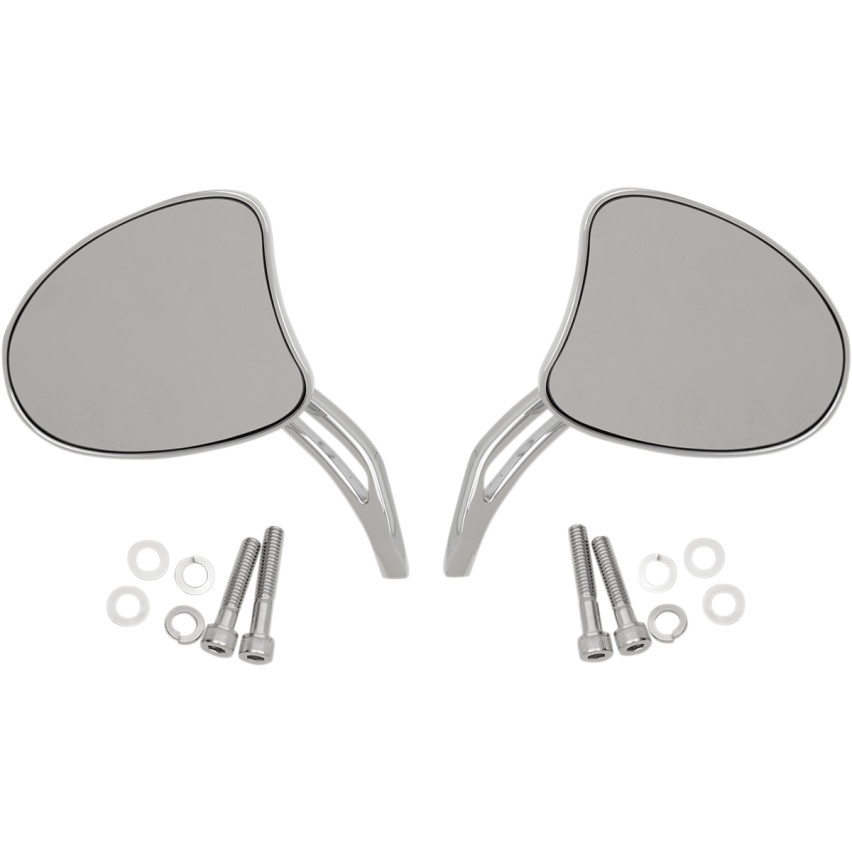 Drag Specialties Chrome Tapered Mirrors with Slotted Stems
