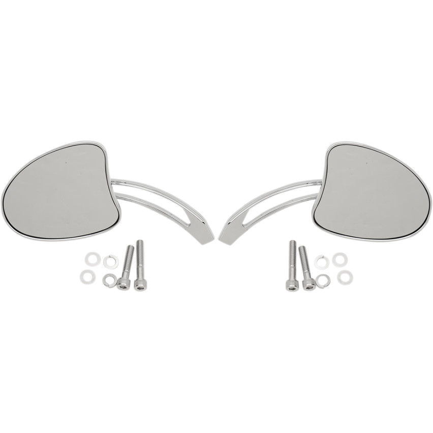 Drag Specialties Chrome Tapered Mirrors with Slotted Stems