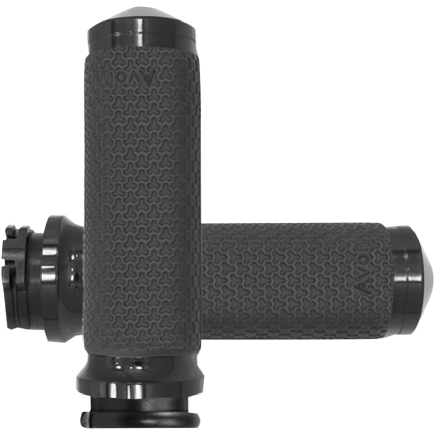 Avon Round Memory Foam Grips for Harley Dual Cable - Black