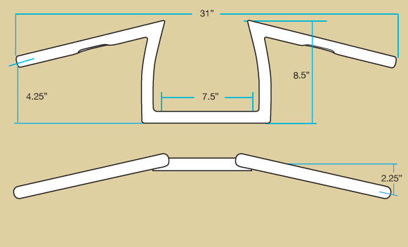 Biltwell Keystone XL Bars Handlebars - 1"