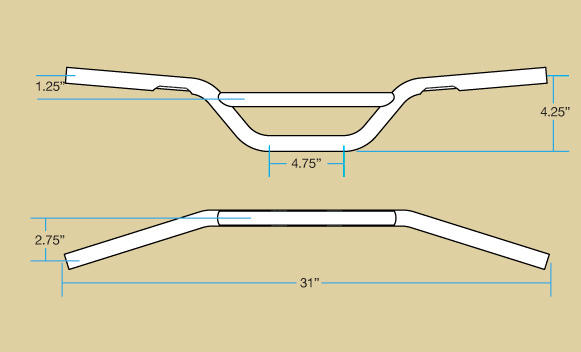 Biltwell Moto Bars Handlebars - 1"