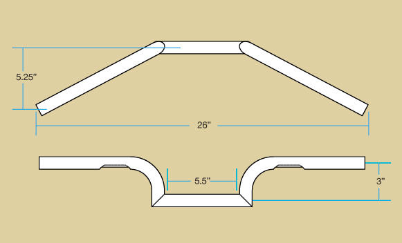 Biltwell Mustache Bars Handlebars - 1"