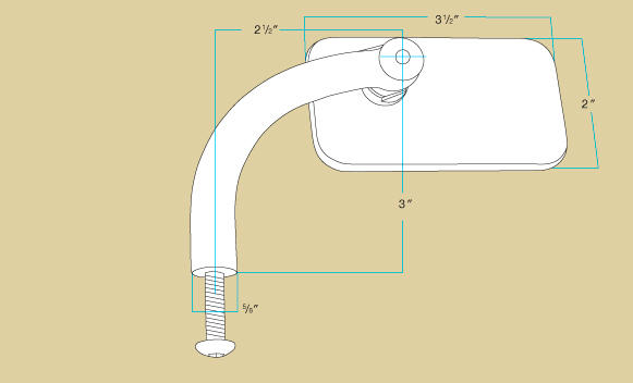 Biltwell Utility Mirror Rectangle Clamp-On