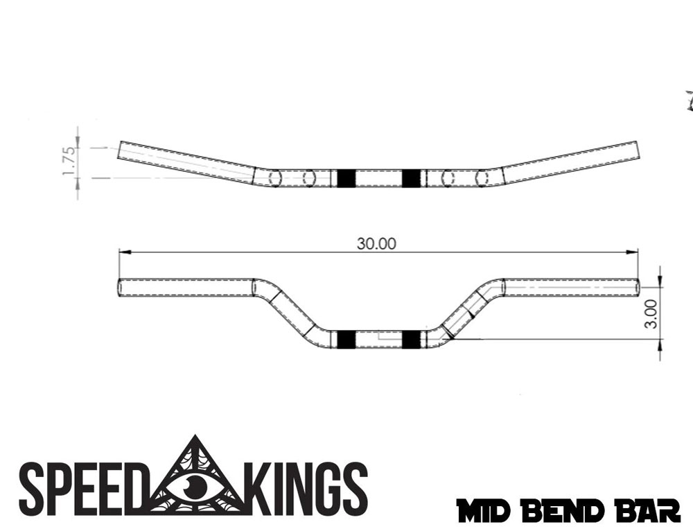 Speed-Kings Mid Bend Bars Dimensions