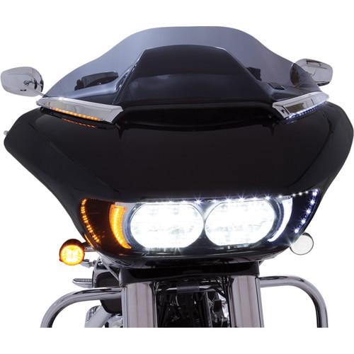 Ciro Horizon LED Windshield Trim for 2015-2020 Harley Road Glide - Chrome