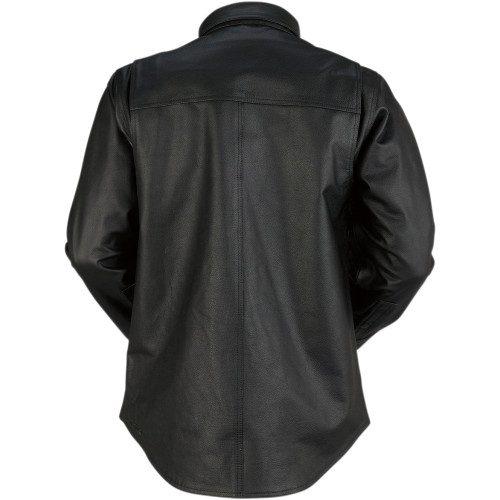 Z1R Motz Leather Moto Shirt - Black