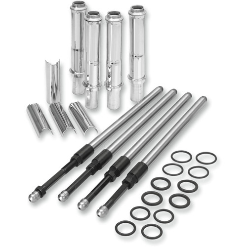 S&S Quickee Pushrod Kit with Covers for 1999-2017 Harley Twin Cam - Chrome
