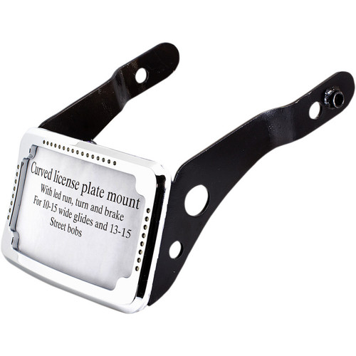 Cycle Visions Curved License Plate Mount with Slick Signal for 2013-2017 Harley Street Bob - Chrome