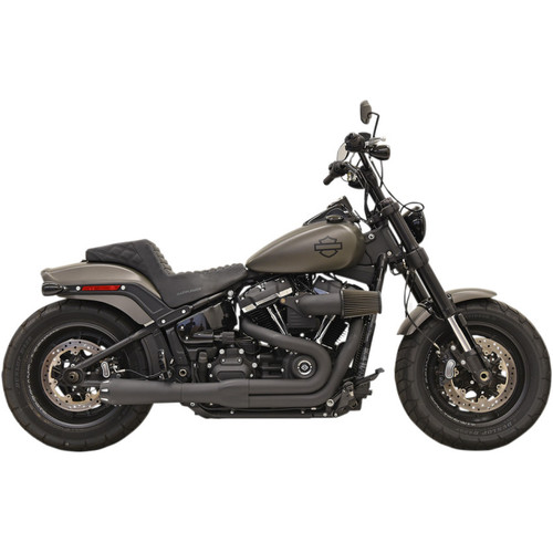 Bassani Road Rage Exhaust for 2018-2023 Harley Fat Bob and Slim - Black