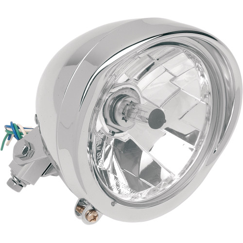 Drag Specialties Chrome Diamond-Style Bottom-Mount Headlight