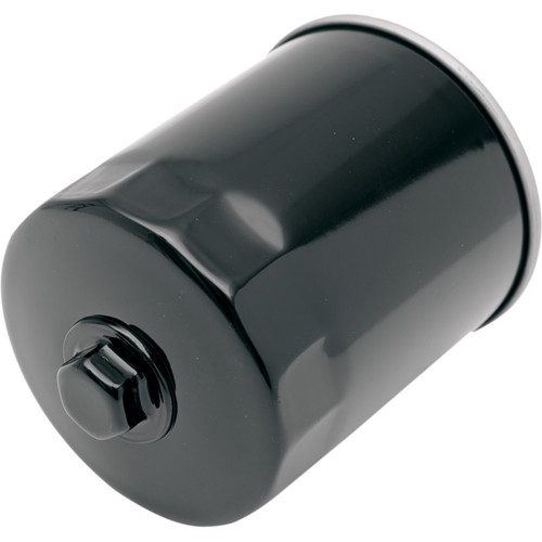 Drag Specialties Spin-On Oil Filter with Nut for Harley Evo and Sportster - Black