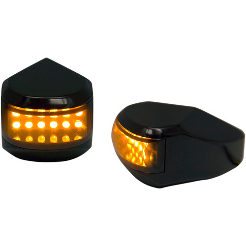 Alloy Art LED Driving/Turn Signal Lights for Harley Touring - Black