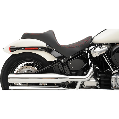 Drag Specialties Predator III Seat for 2018-2024 Harley Softail* - Double Diamond Red