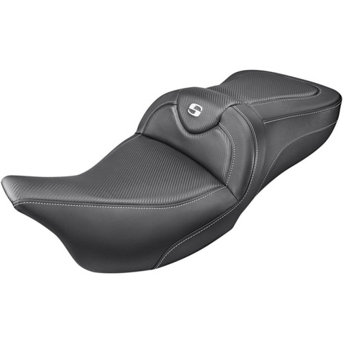 Saddlemen Road Sofa Seat for 2008-2023 Harley Touring - Carbon Fiber