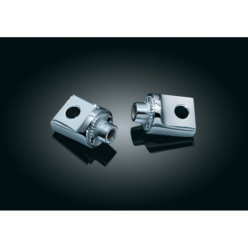 Kuryakyn Non-Pivoting Splined Peg Adapters for Harley - Chrome
