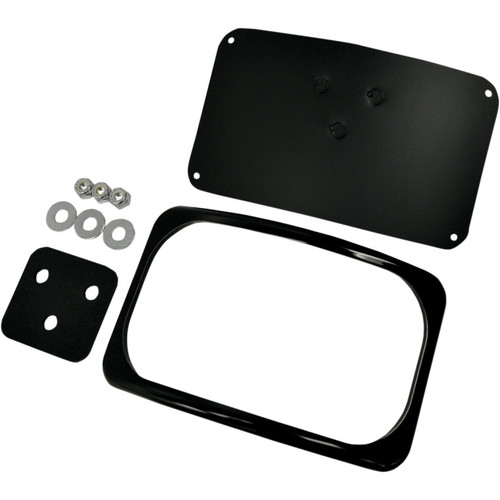 Drag Specialties Small Radius License Plate Mount for Harley - Gloss Black