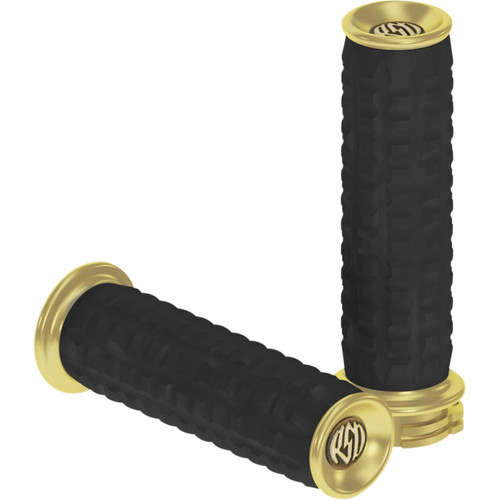 Roland Sands Traction Grips for Harley Electronic Throttle - Brass