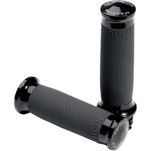 Performance Machine Contour Renthal Grips for Harley Electronic Throttle - Black