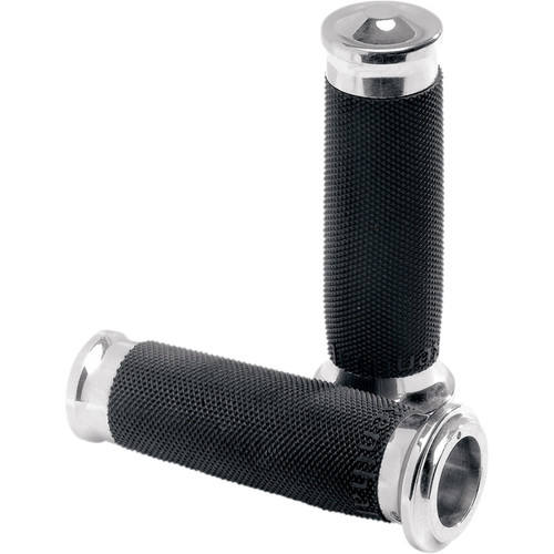 Performance Machine Contour Renthal Grips for Harley Dual Cable - Chrome