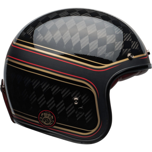 Bell Custom 500 Helmet - Carbon RSD Checkmate Matte/Gloss Black/Gold
