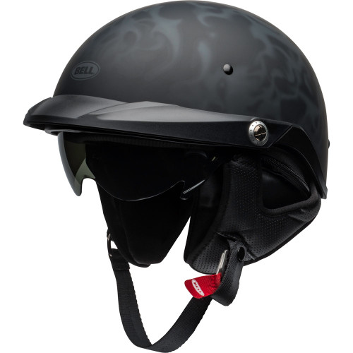 Bell Pit Boss Flames Matte Black/Gray Helmet - Get Lowered