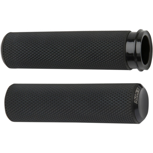 Arlen Ness Knurled Grips for Harley - Black
