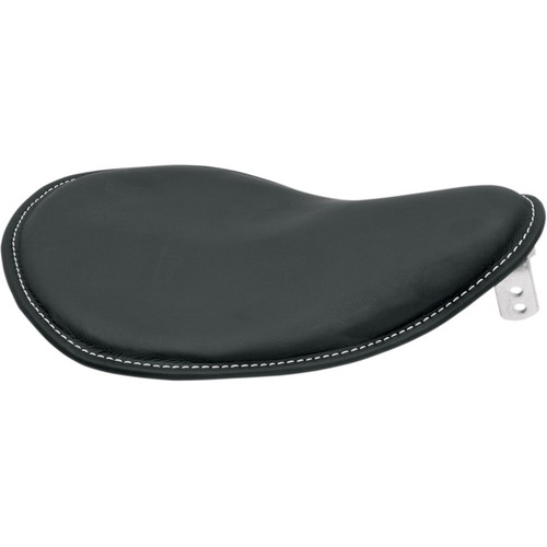 Drag Specialties Small Low-Profile Spring Solo Seat - Black Leather White Stitch