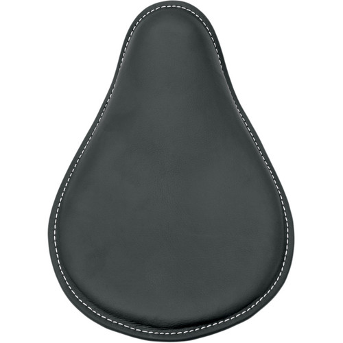 Drag Specialties Small Low-Profile Spring Solo Seat - Black Leather White Stitch