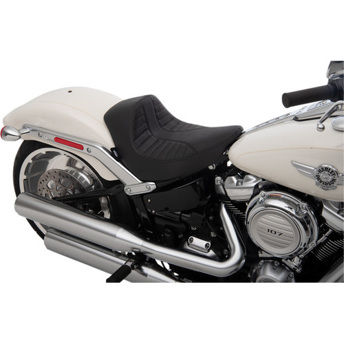 Drag Specialties EZ-On Solo Seat for 2018-2024 Harley Fat Boy - Scorpion Stitch