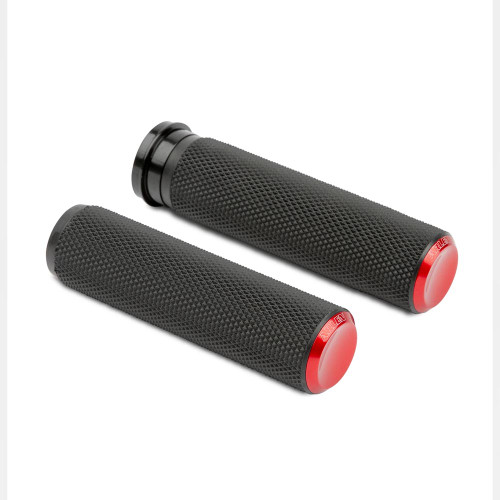 Arlen Ness Knurled Grips for Harley - Red