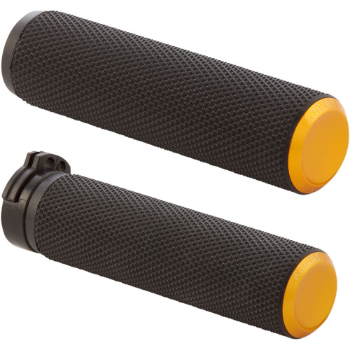 Arlen Ness Knurled Grips for Harley - Gold
