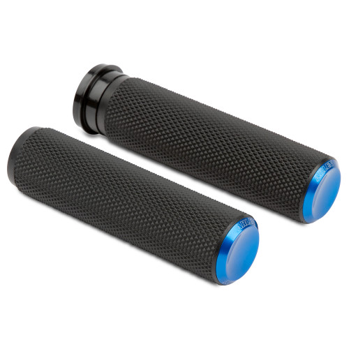 Arlen Ness Knurled Grips for Harley - Blue