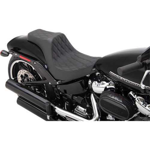 Drag Specialties Predator III Seat for 2018-2024 Harley Softail Breakout - Double Diamond Black