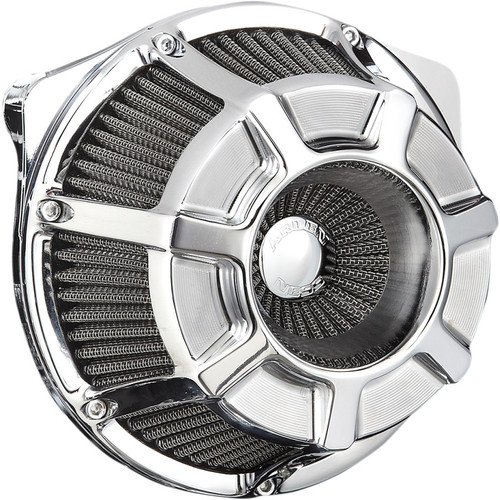 Arlen Ness Bevelled Inverted Air Cleaner for 2008-2017 Harley Twin Cam Electronic Throttle - Chrome