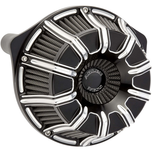 Arlen Ness 10-Gauge Inverted Air Cleaner for 2008-2017 Harley Twin Cam Electronic Throttle - Black/Machined