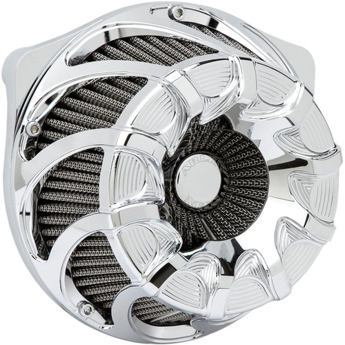 Arlen Ness Drift Inverted Air Cleaner for 2008-2017 Harley Twin Cam Electronic Throttle - Chrome