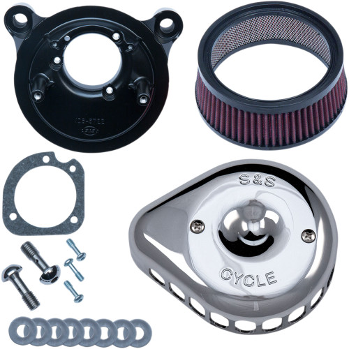 S&S Mini Teardrop Stealth Air Cleaner Kit for 2001-2017 Harley Big Twin* - Chrome