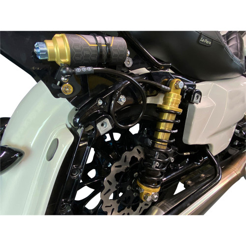 Legend Revo-Arc Remote Reservoir Coil Shocks for 2009-2013 Harley Touring - Gold