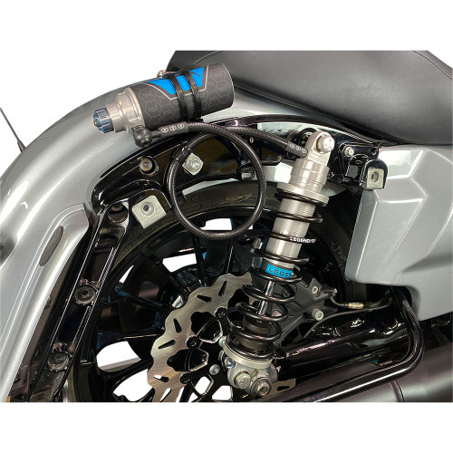 Legend Revo-Arc Remote Reservoir Coil Shocks for 2014-2024 Harley Touring - Clear