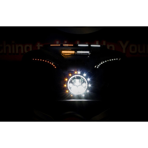 Custom Dynamics LED Lights for Fairing Vent Trim on 2014-2023 Harley Touring - White/Amber