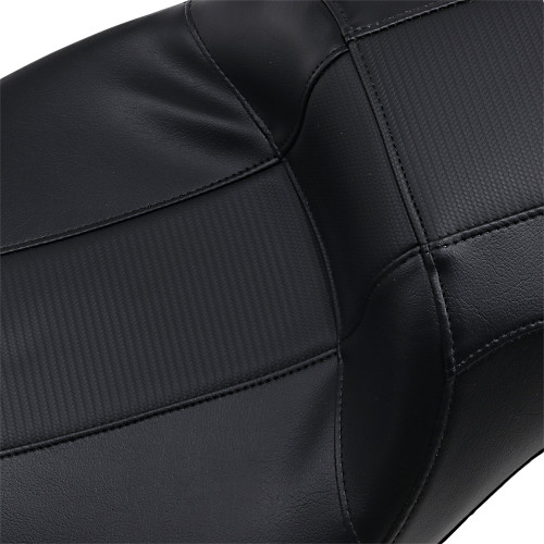 LePera Outcast Daddy Long Legs 2-Up Seat for 2008-2023 Harley Touring - Black/Carbon Weave