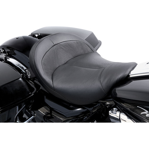 バイク　ソロシート　ハーレー Leather Motorcycles Seats Danny Gray BigIST Solo Seat for 2008-2023 Harley Touring - Leather