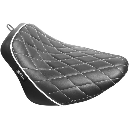 LePera Bare Bones Solo Seat for 2018-2024 Harley Softail FLDE/FLHC - White Diamond