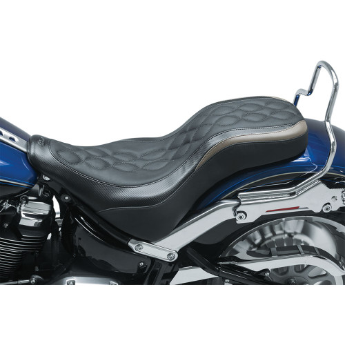 Mustang Daytripper Seat for 2018-2024 Harley Softail Fat Boy - Double Helix Stitch