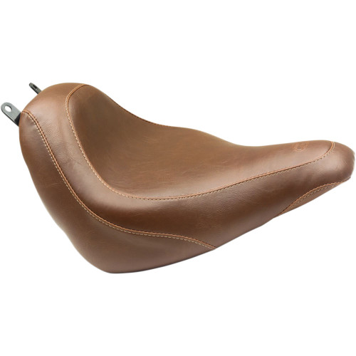 Mustang Brown Wide Tripper Solo Seat for 2018-2024 Harley FLDE/FLHC - Vintage