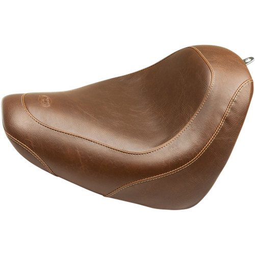 Mustang Brown Wide Tripper Solo Seat for 2018-2024 Harley Fat Bob - Vintage