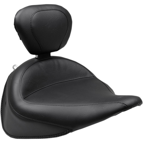 Mustang Wide Solo Seat w/ Backrest for 2016-2017 Harley Softail Heritage Classic - Vintage