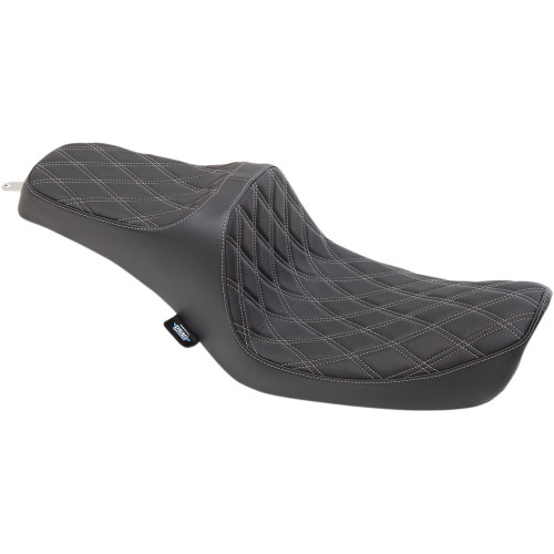 Drag Specialties Predator III Diamond Seat for 1996-2003 Harley Dyna - Silver