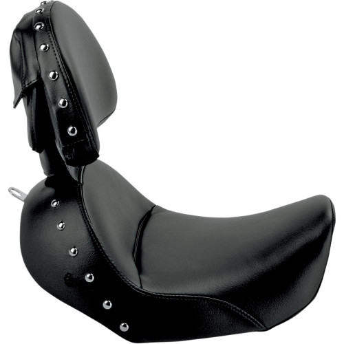 Saddlemen Heels Down Solo Seat w/ Backrest for 2006-2017 Harley Dyna - Studded