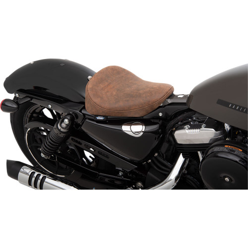 Drag Specialties Bobber-Style Solo Seat for 2010-2022 Harley Sportster XL - Distressed Bown Leather